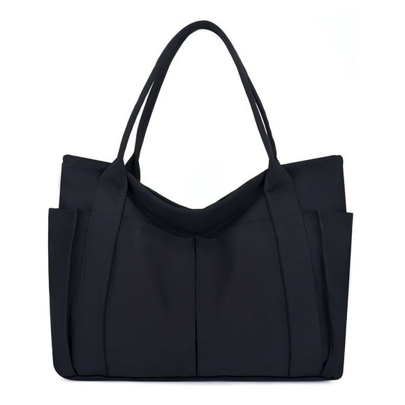 Canvas Tote Bag With Pockets Shoing Traveling Daily Commuting :v - Picture 1 of 8